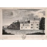 A small group of antique engravings, views of country houses by various hands, all 7.5" x 12".
