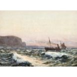 Augustus Morton Hely Smith (1862-1941) British, steamship off the coast, watercolour, signed, 10"