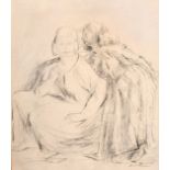 Rodney Joseph Burn (1899-1984) British, A study of Two Ladies, charcoal and pencil, signed, 16.75" x