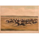 'The Cambridgeshire Stakes, 1853 They Are Off', engraving, inscribed 'Engraved by C. N. Smith',