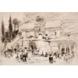 William Walcot (1874-1943) British, An etching of the Villa Quintili, signed in pencil, 7" x 9.5"