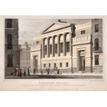 A collection of 19th century engravings of London views including 'All-Souls Church, Langham