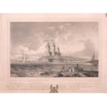 Haghe after Hornebrock, A print of Plymouth sound, 9" x 14".