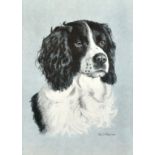 Rex Hood, A study of a spaniel, print, signed and dated '1969', 12.75" x 9".