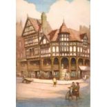 Robert Herdman-Smith (1879-1945) British, Two views of Chester, coloured etching, signed and