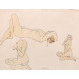 F. D. W. circa 1912, A print of a female nude in three positions, 9" x 11".
