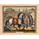 A collection of equestrian prints including 'Terre a Terre' and 'La Capriole', inscribed, all 4.5" x