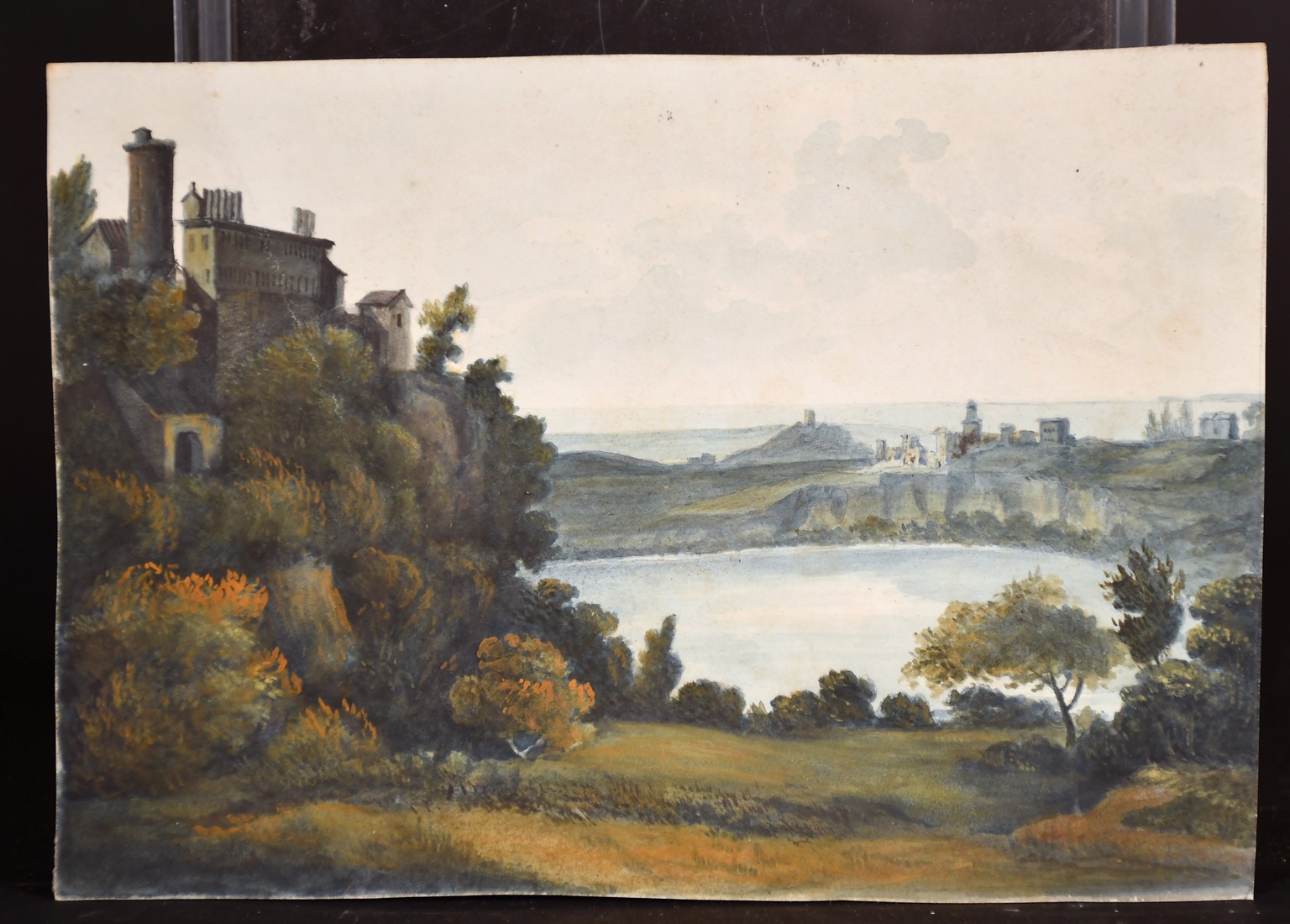 Circle of John Varley, A tower in a landscape and another possibly by a different hand, watercolour, - Image 2 of 5