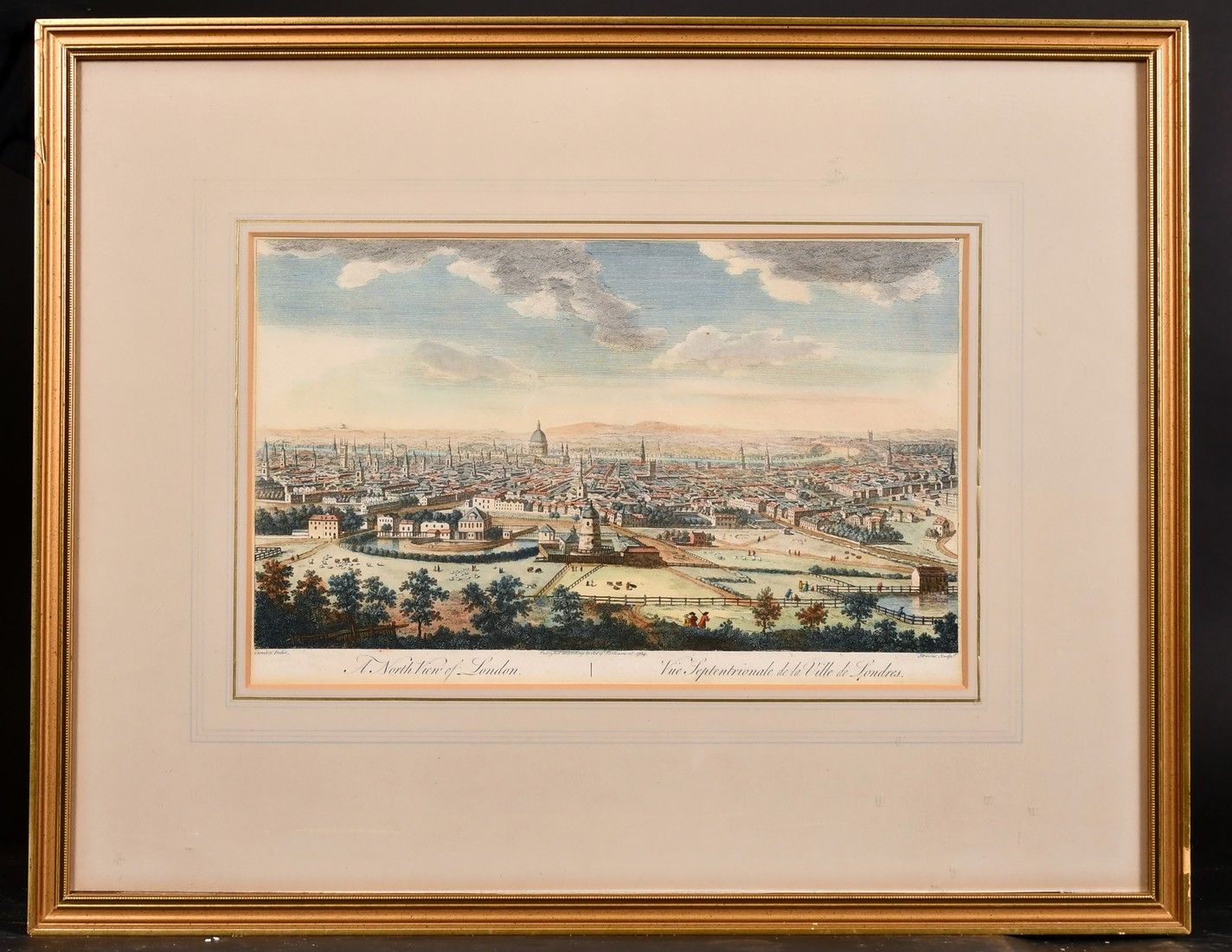 After Canaletto, A North view of London, 18th century, 10" x 15". - Image 2 of 3