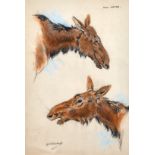 Raymond John Vandenbergh (1889-1960's) British, 'Cow Moose', And two other similar on of a Coyote