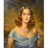 Frank Beresford (1881-1967) British, A portrait of Anne Browning a 'Deb' in 1957, signed and