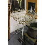 A wirework plant stand.