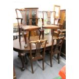 A set of six George III style mahogany dining chairs, two with arms.