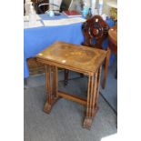 A good nest of French inlaid kingwood tables.