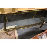 A good quality brass and glass coffee table.