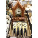 An American mantle clock, a lacquer table etc.