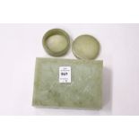 Two jadeite boxes and covers.