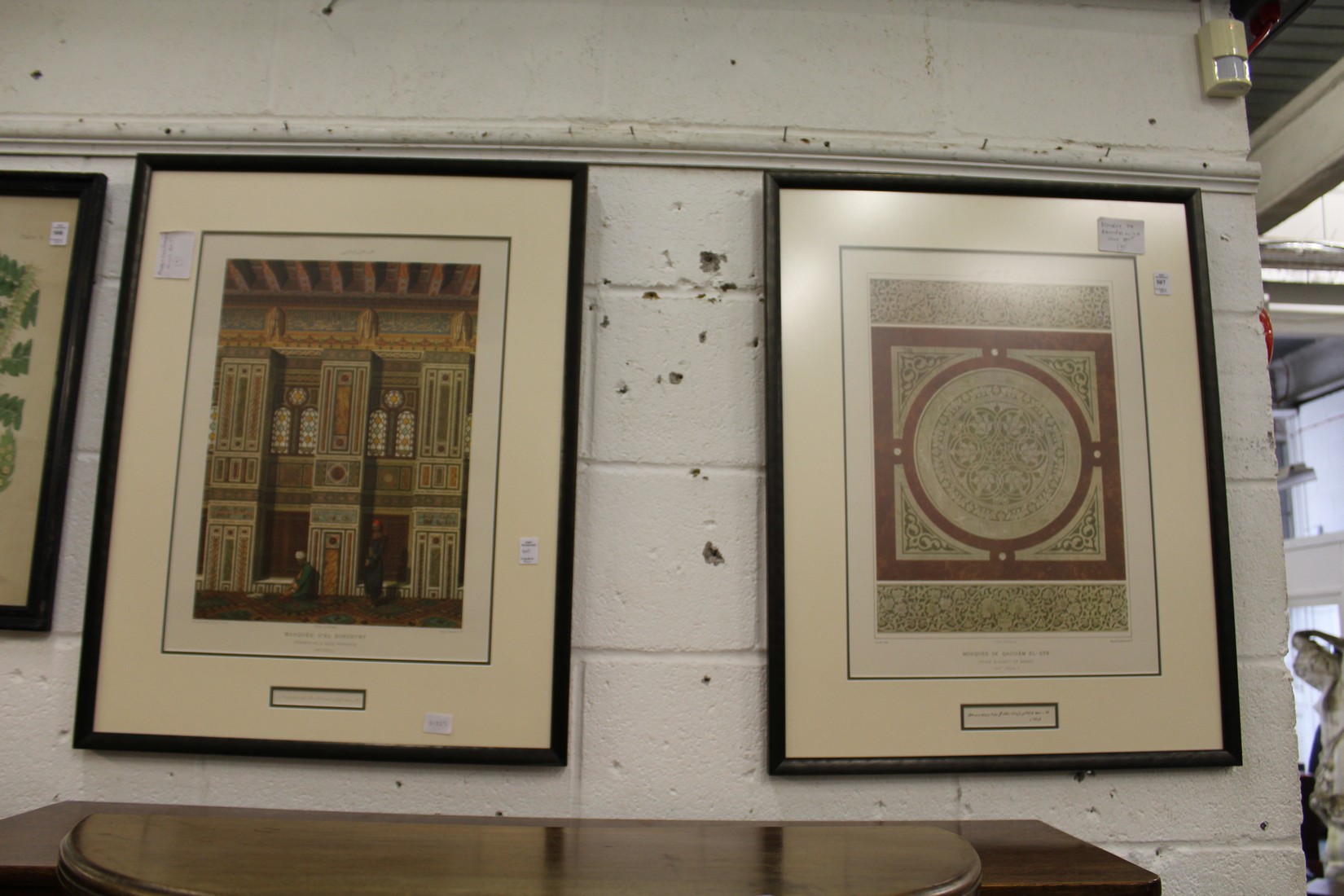 A pair of colour prints depicting designs for mosques.