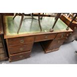 A 19th century mahogany pedestal desk.