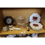 A good cut glass pedestal bowl and other decorative items.
