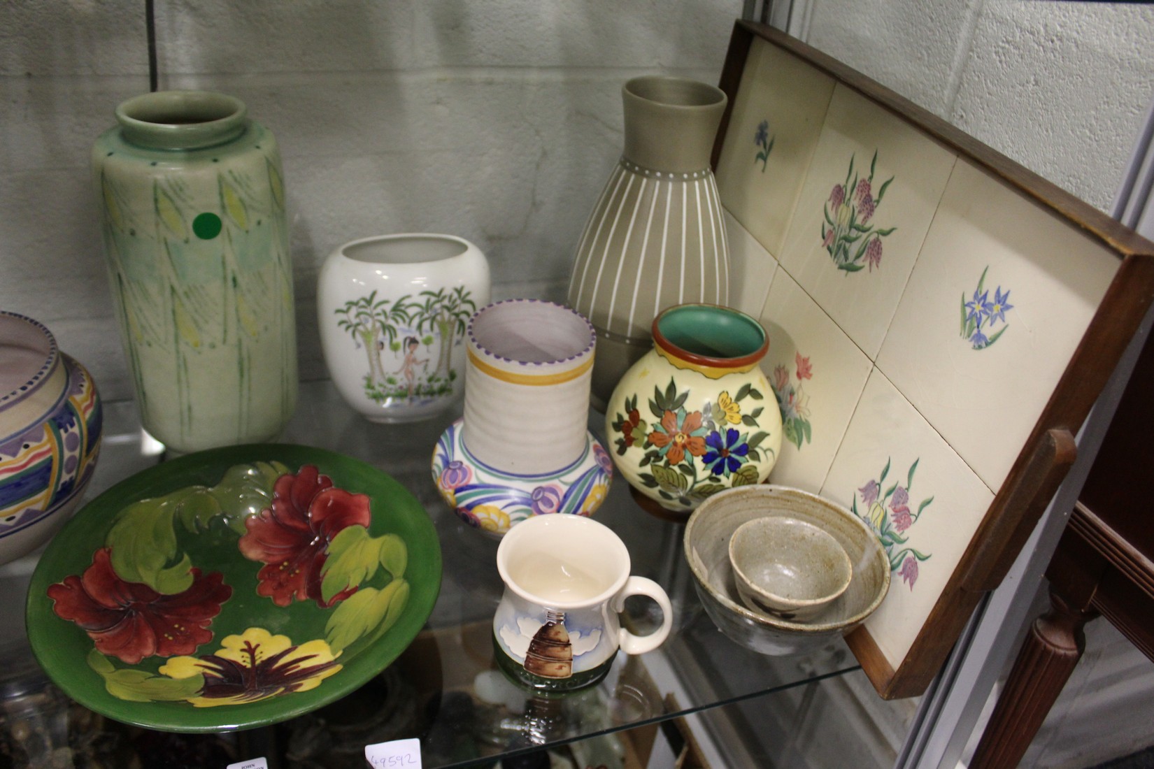 20th century porcelain to include a Moorcroft dish, Poole Pottery vases, Denby vases etc (some - Image 3 of 3