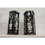 A pair of Chinese lacquer vases.
