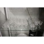 A part suite of cut glass drinking glasses.