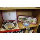 A boxed Spode commemorative plate and two other items.