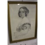 A picture depicting young Queen Victoria.