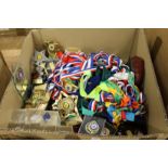 A large quantity of medals and trophies.