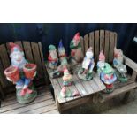 A quantity of garden gnomes.