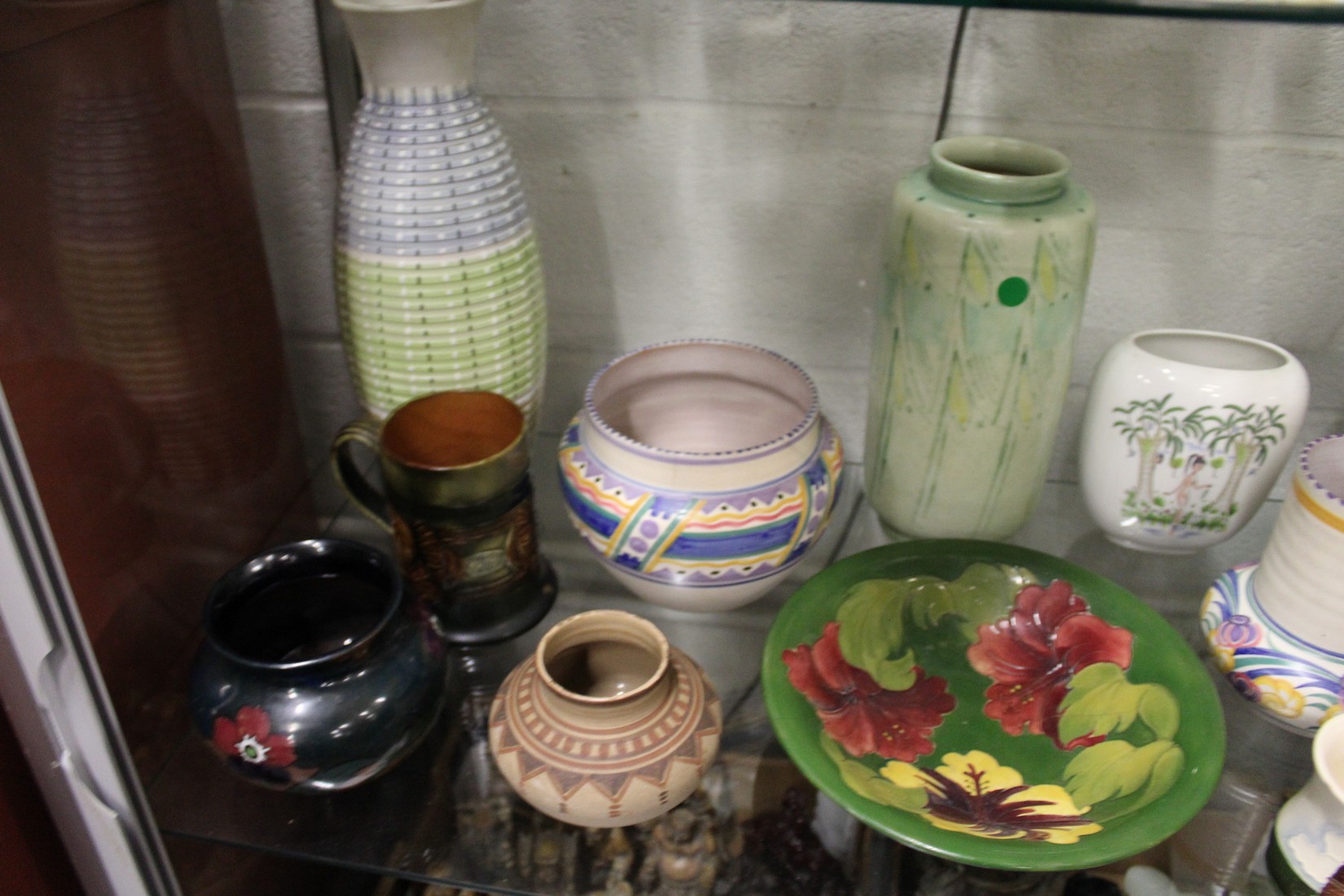 20th century porcelain to include a Moorcroft dish, Poole Pottery vases, Denby vases etc (some - Image 2 of 3