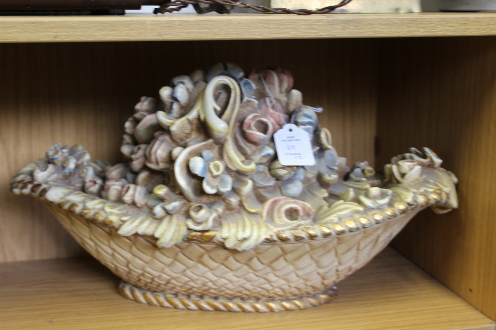 A model of two Chinese children and a moulded floral basket ornament. - Image 3 of 3