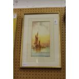 H. Stewart Sailing Ship and a Dinghy watercolour, signed.