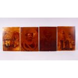 FOUR 19TH CENTURY PHOTOGRAPHS OF MAHARAJAS, 13.5cm x 10cm.