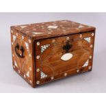 A LATE 16TH / EARLY 17TH CENTURY INDO PORTUGUESE BONE & IVORY INLAID BOX, the box with inlaid flower