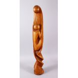 MOHAMMED GHANI HIKMAT ( IRAQ, 1929 - 2011 ) - MOTHERHOOD, a finely carved wooden sculpture of mother