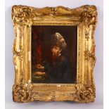 A FINE POSSIBLY ITALIAN SCHOOL OIL PAINTING OF A TURKISH OTTOMAN GENTLEMAN, posed at a desk with a
