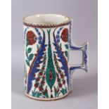 A 19TH CENTURY FRENCH SAMSON POTTERY IZNIK STYLE POTTERY JUG, the jug decorated in iznik style