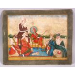 A FINE INDIAN MINIATURE PAINTING - the painting depicting a seated young prince surrounded by