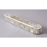 A VERY FINE 19TH CENTURY ISLAMIC PERSIAN MOTHER OF PEARL QALAMDAN / PEN BOX, with finely carved