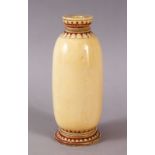 A FINE 18TH CENTURY SRI LANKAN POLYCHROME DECORATED IVORY BOTTLE, 16.5cm high.