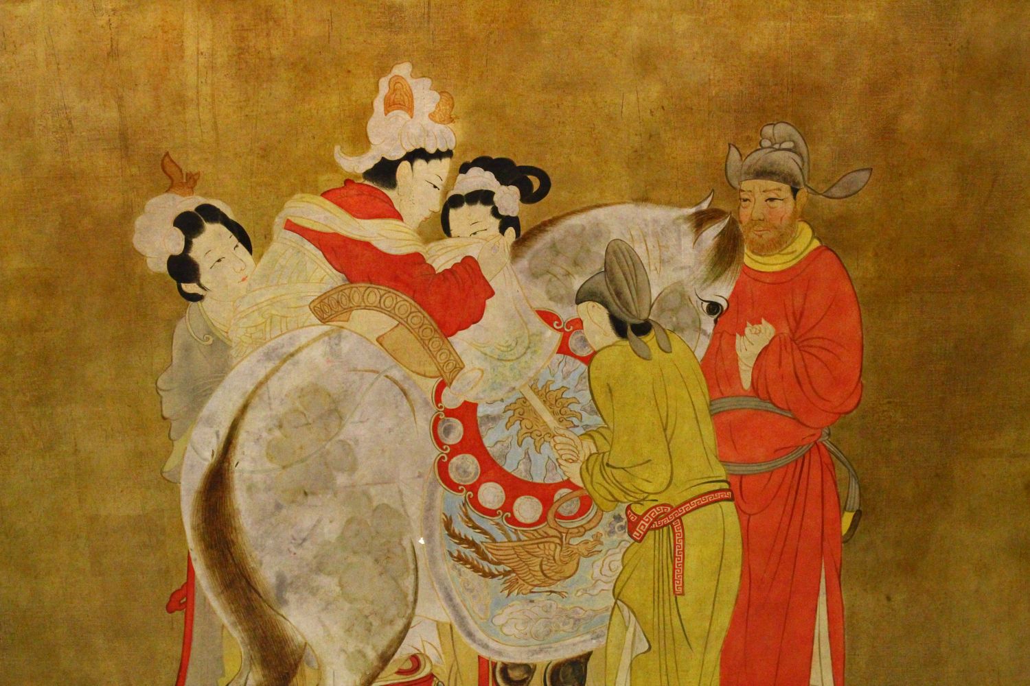 A LARGE AND IMPRESSIVE VIETNAMESE PAINTED PANEL OF A WEDDING SCENE ATTRIBUTED TO NGUYEN VAN MINH , - Image 2 of 10