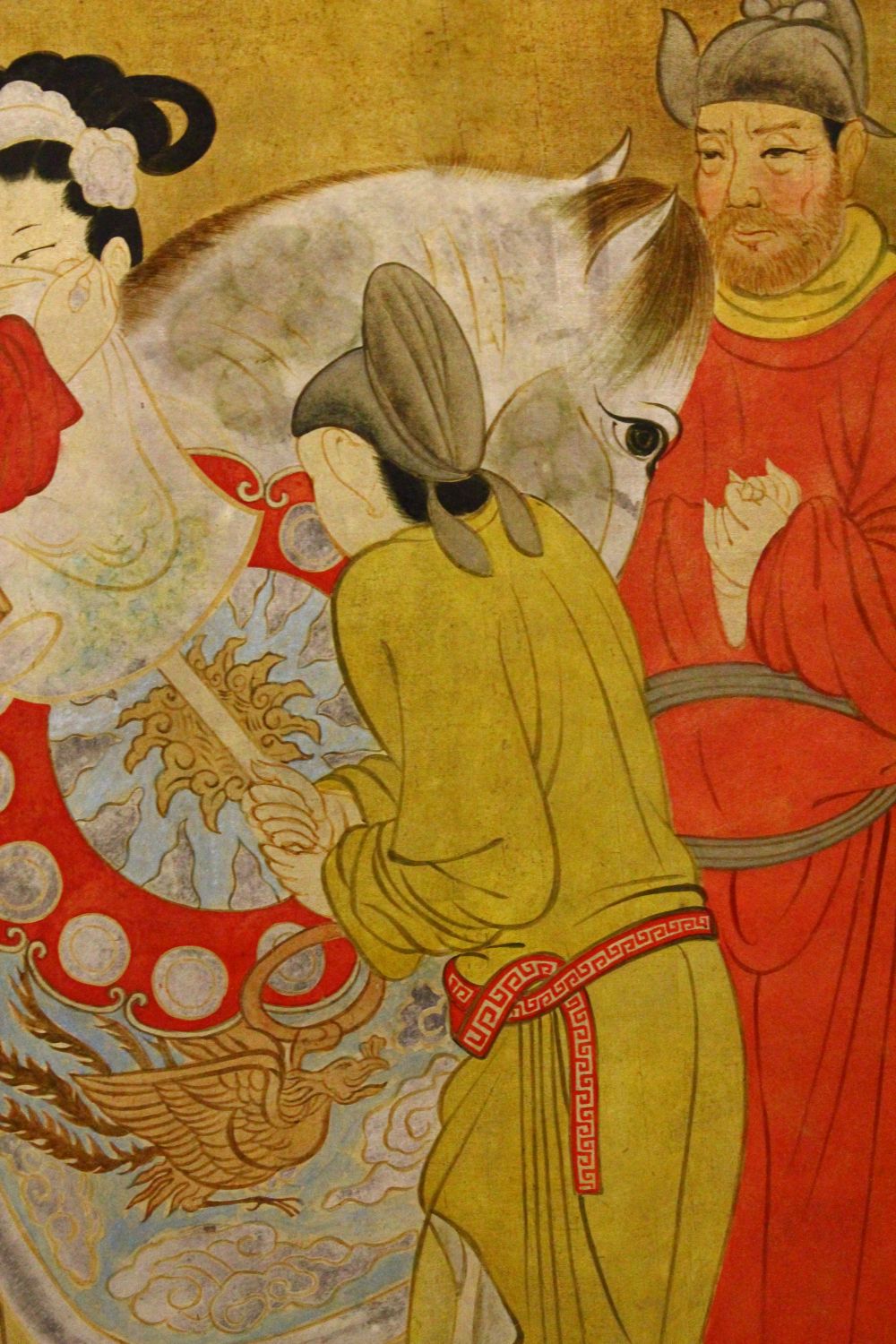 A LARGE AND IMPRESSIVE VIETNAMESE PAINTED PANEL OF A WEDDING SCENE ATTRIBUTED TO NGUYEN VAN MINH , - Image 7 of 10