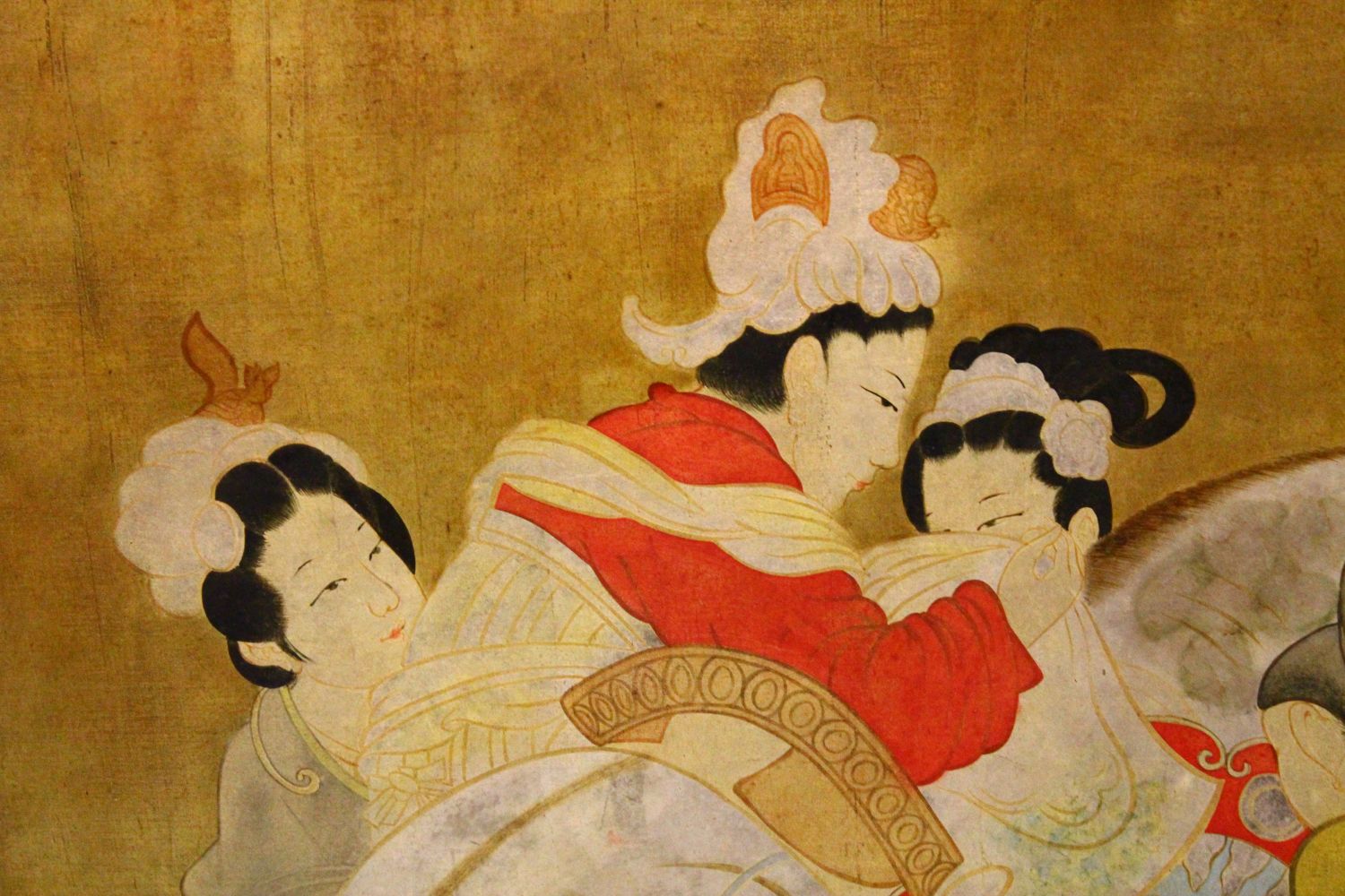 A LARGE AND IMPRESSIVE VIETNAMESE PAINTED PANEL OF A WEDDING SCENE ATTRIBUTED TO NGUYEN VAN MINH , - Image 4 of 10