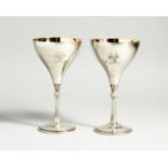 A PAIR OF SILVER CHAMPAGNE GOBLETS, Birmingham, 1971