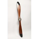 A LARGE, MODERN MAHOGANY TWIN BLADE PROPELLER 7ft 8ins long