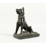 A GRAND TOUR CARVED SERPENTINE DOG 5.5ins high