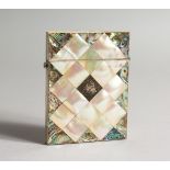 A VICTORIAN MOTHER OF PEARL CALLING CARD CASE.