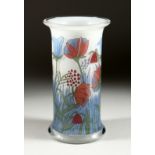 A ROSENTHAL LIMITED EDITION FLORAL VASE Signed, 10ins high.